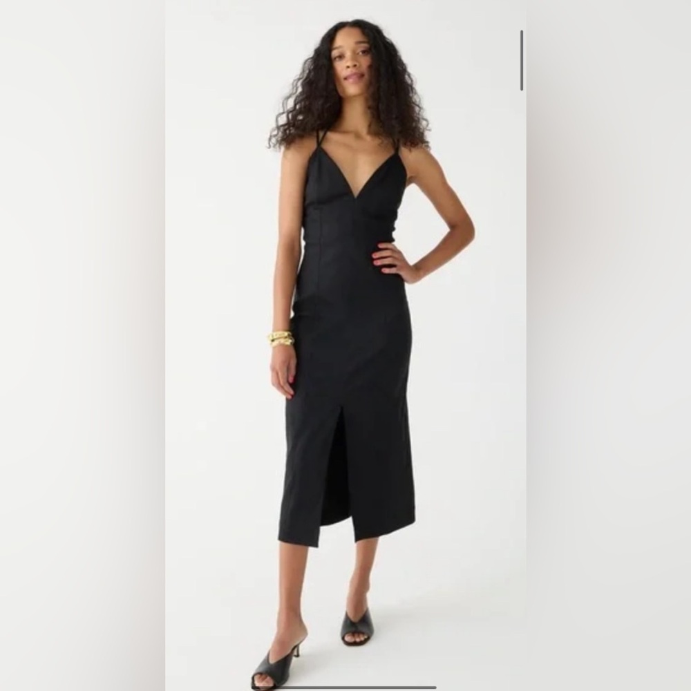 J.Crew Collection halter tie V neck sheath dress